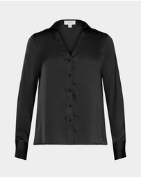 Forcast - Lila V-neck Satin Blouse
