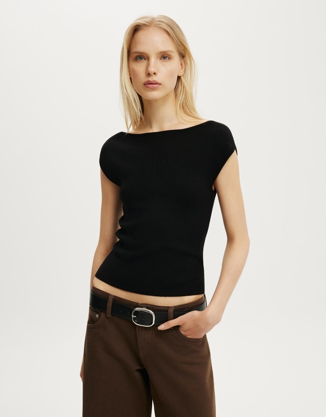 Cotton On - Double Knit Boat Neck Top