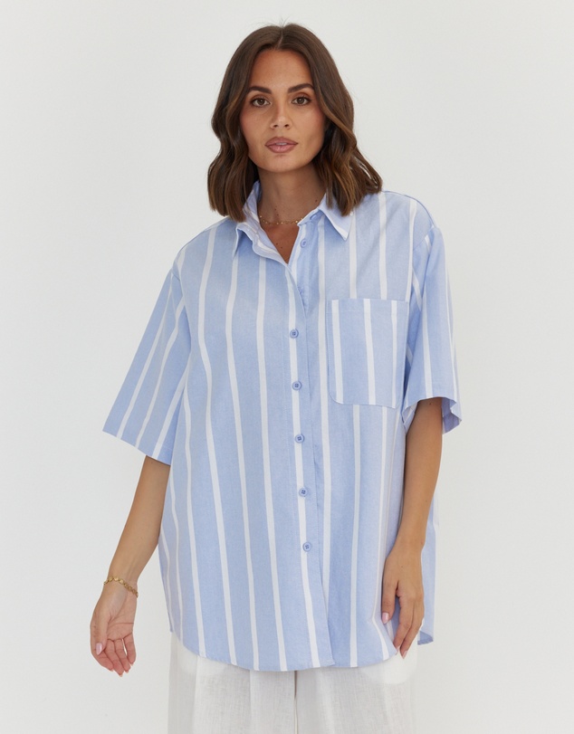 ALEXANDRA - Rogue Shirt Blue Chambray Stripe