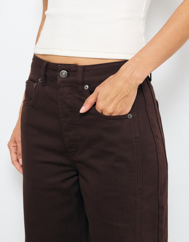 AERE - Mid Rise Barrel Leg Jeans