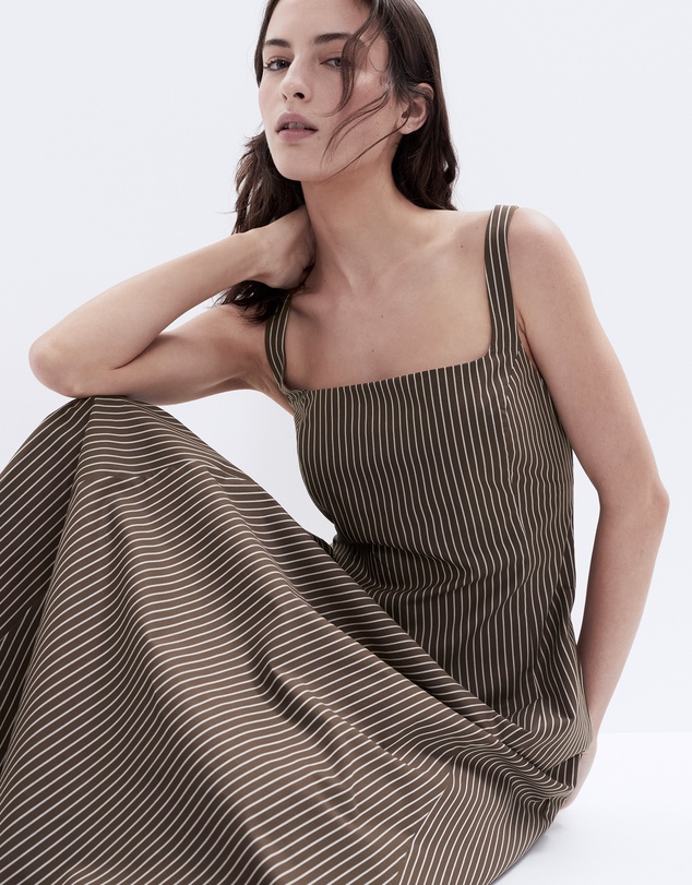 UNISON - Stripe Balconette Midi Dress