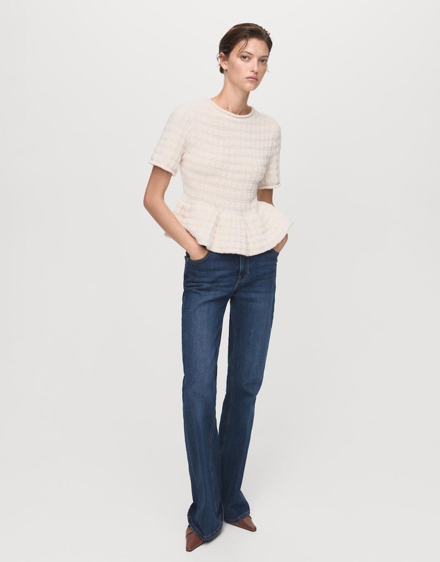 M.N.G - Textured Sweater With Ruffles