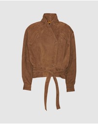 ROTATE - Suede Bomber Jacket