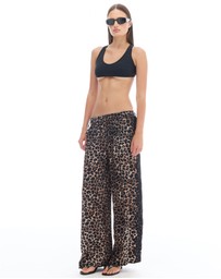 THE TALES - Animal Tuxedo Lace Wide Leg Pants