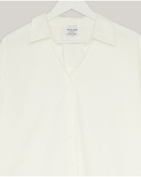 Revibe - Repaired Minima Esenciales Raine Cotton Shirt With Wide Cuffs - AU 8