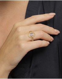 Elli Jewelry - Ring Moonstone Dainty 925 Sterling Silver Gold-Plated