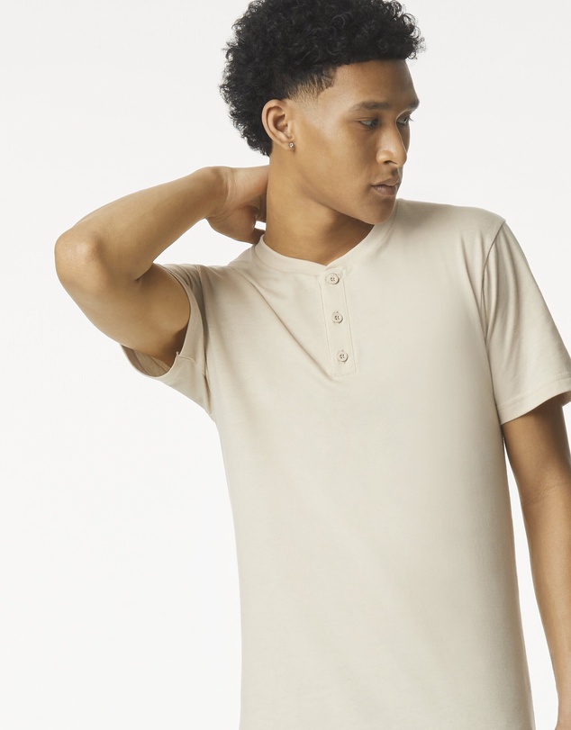 American Apparel - Unisex Henley Short Sleeve CVC T-Shirt