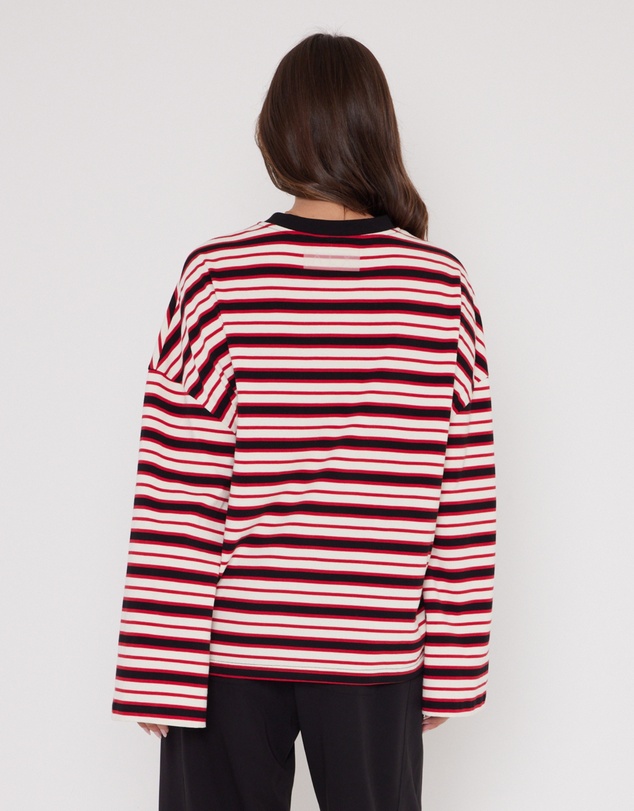 ALEXANDRA - Sable Long Sleeve Top Red Stripe