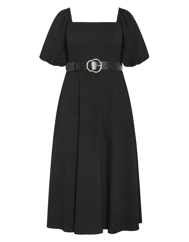 City Chic - Collins Puff Sleeve Midi Dress