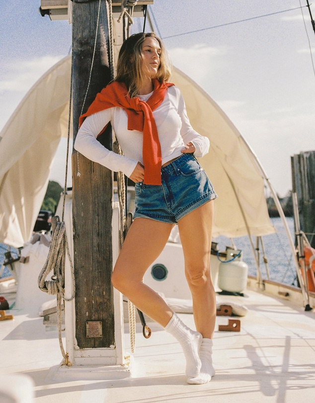 Outland Denim - Olive Cooke x Outland Denim Ebony High Flare Shorts