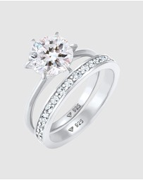 Elli Jewelry - Ring Set Crystal 925 Sterling Silver