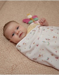 Little Stuff - Butterfly Garden Jersey Wrap With Teether Gift Set