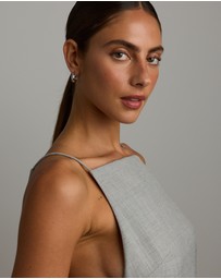 Michael Hill - 15mm Half Round Hoop Earrings in 10kt White Gold