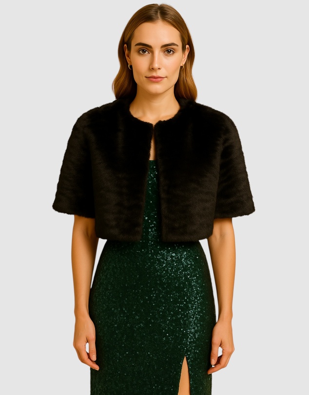 Honey and Beau - Casablanca Faux Fur Cape