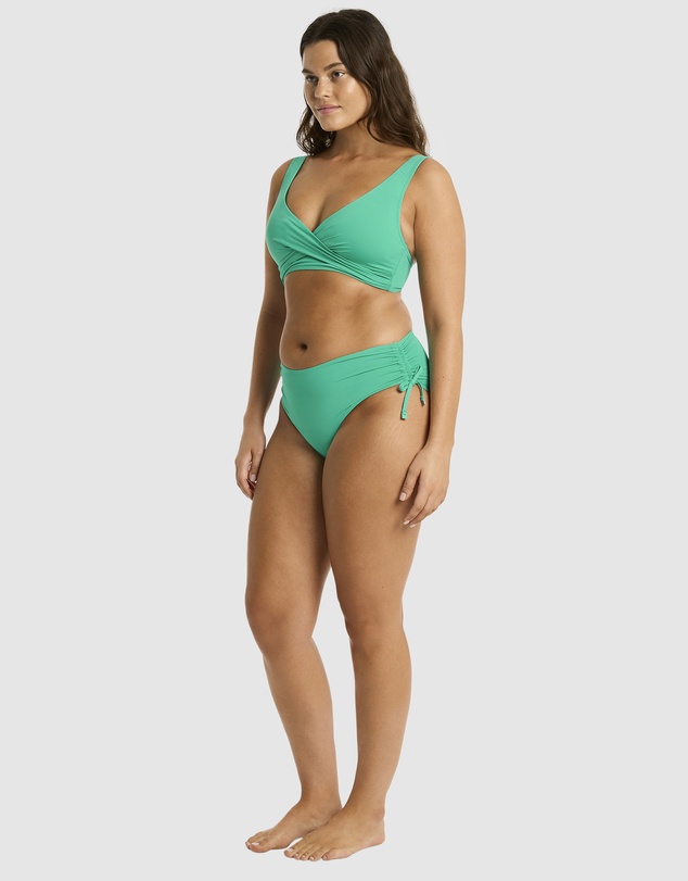 Sea Level Australia - Essentials Edit Cross Front Multifit Bra Top Evergreen