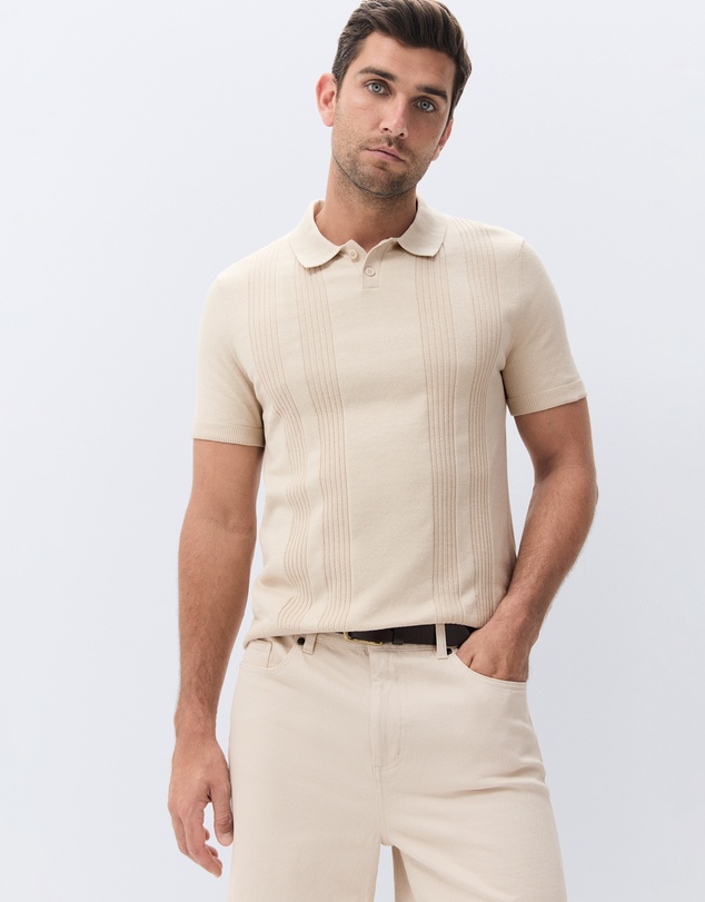 UNISON - Panel Stitch Knit Polo