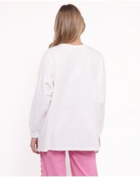 Petal & Pup - Meredith Graphic Tee Pant Set - White Pink