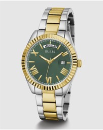 GUESS - Guess Luna Two Tone & Green Ladies Watch