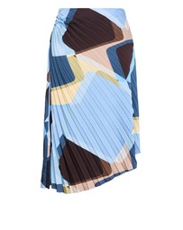 City Chic - Plus size Amaya Abstract Print Pleat Skirt - blue