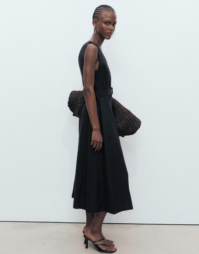 M.N.G - Laura Flared Linen Dress