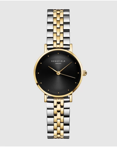 Rosefield - Small Edit Black Gold Silver Duotone Bracelet Watch