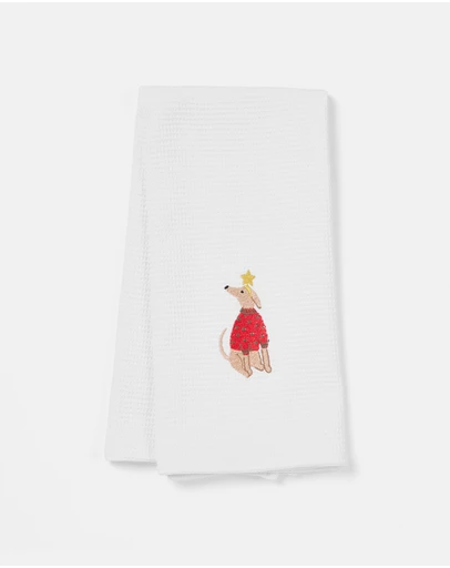 Linen House - Embroidered Tea Towel