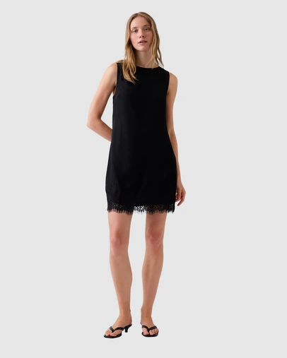 GAP - Sleeveless Shift Lace Hem Dress