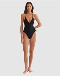 Polo Ralph Lauren - Signature Solids Plunge Low Back Halter Swimsuit