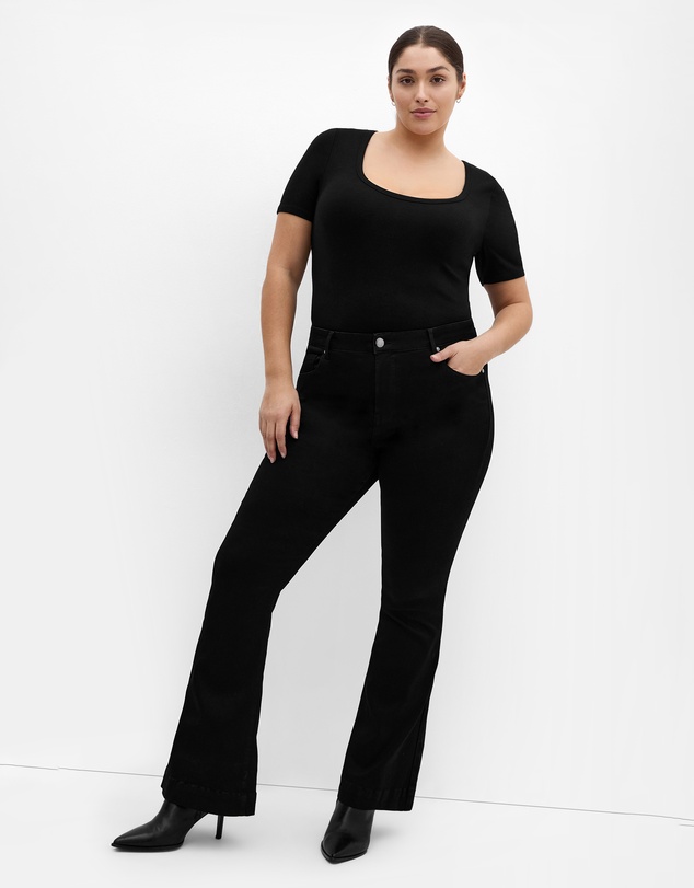 City Chic - Plus size Asha Fit Jasmin Regular Flare Leg Jean - black