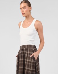 MVN - Plaid Midi Skirt