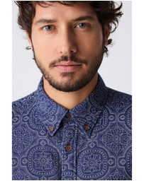 NEXT - Short Sleeve Tile Printed Printed 100% Cotton Shirt