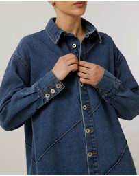 Calli - Stitch Denim Dress