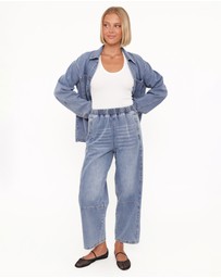 Petal & Pup - Sophie Cropped Barrel Jean - Medium Wash