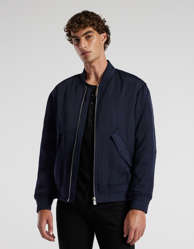 Calibre - Padded Nylon Bomber Jacket Navy