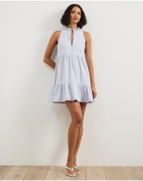 Atmos&Here - Aylah Tiered Linen Blend Mini Dress