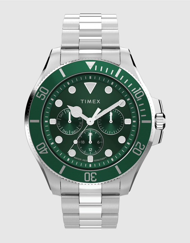 TIMEX - Harborside Coast Multifunction 43mm Stainless Steel Bracelet Watch