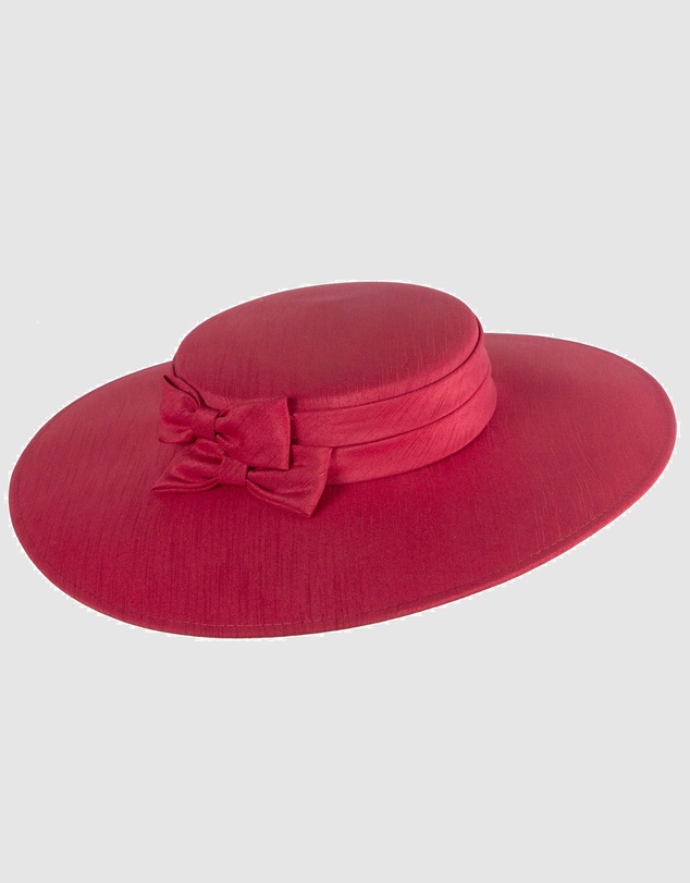 Max Alexander - Dark Red Wide Brim Boater Hat