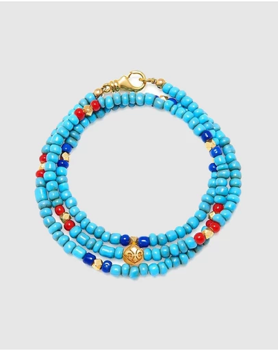 Nialaya Jewellery - Men's Mykonos Collection - Multi Stone Bead Bracelet