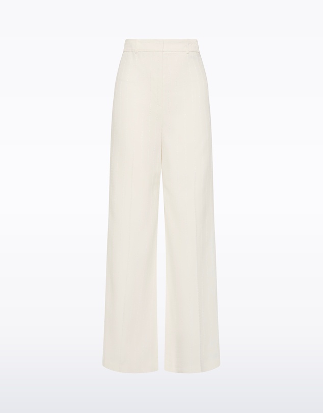 Carla Zampatti - Ivory Starlight Twill Tuck Front Pant