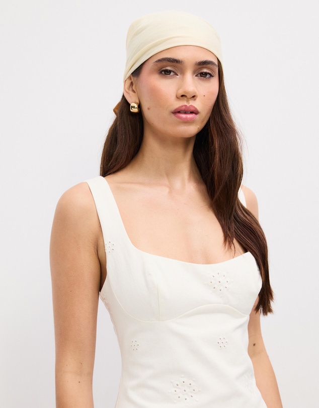 The Fated - Twill Broderie Mini Dress