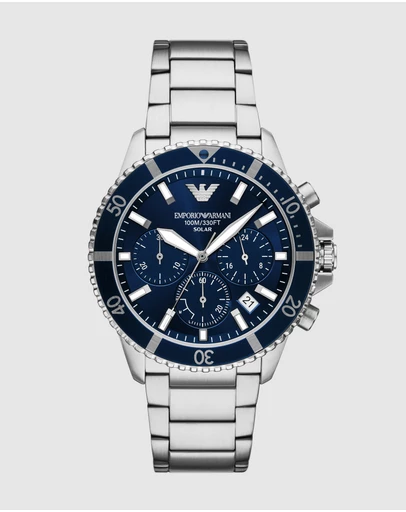Emporio Armani - Silver Tone Chronograph Watch