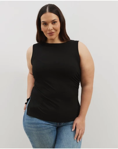 Atmos&Here Curvy - Sara Side Split Scoop Top
