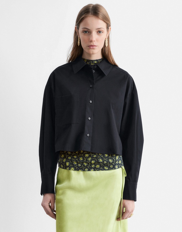 & Other Stories - Cropped Oversized Cotton Shirt