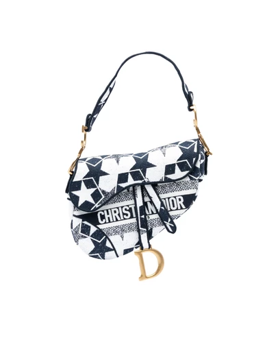 Pre-Loved by Azura Reborn - Pre-Loved Embroidered Canvas Stars Saddle Bag