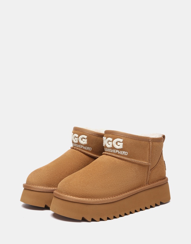 EVERAU - Australian Shepherd Ugg Helia Platform Cow Suede Upper UGG Boots