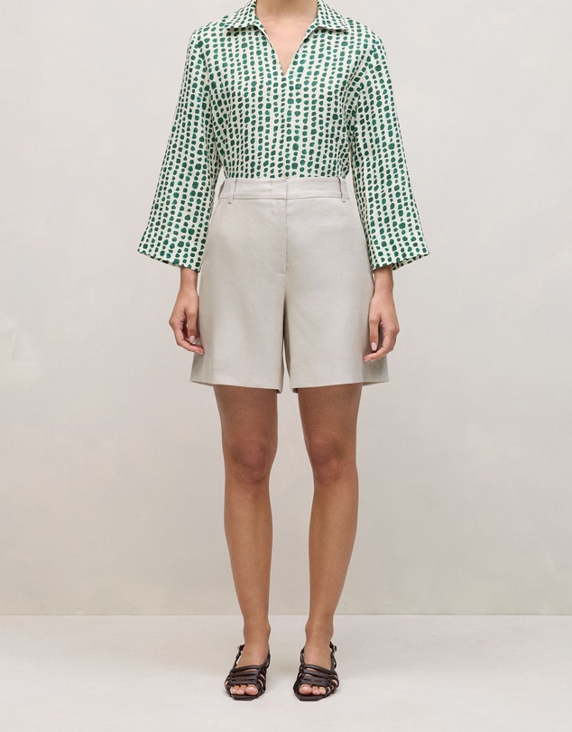 Trenery - Yarn Dyed Linen Blend Tailored Short in Flax
