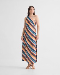 Oxford - Capri Striped One Shoulder Dress