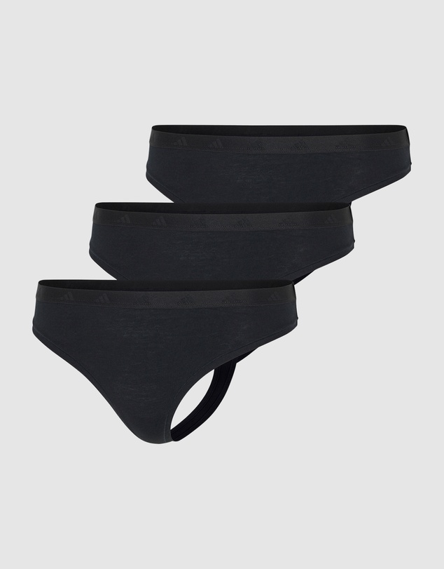 adidas Sportswear - 3 Pack Active Essentials Cotton Low Rise Thong Underwear