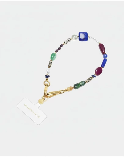 LOUVE COLLECTION - Universal Phone Strap Connector (White) + Isla Sol Wristlet