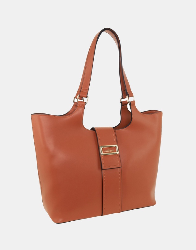 Milleni - Milleni Ladies Vegan Leather Fashion Caryall Tote Bag
